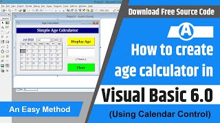 How to create age calculator in visual basic 6.0 | Age calculator with calendar control