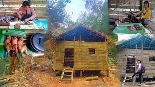 Full Video of Building a Bamboo House, Living Wildly in the Forest