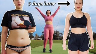 I tried the 7 day JUMP ROPE challenge! *fat burning*