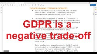 GDPR is a negative trade-off