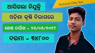 ଓଡ଼ିଶା କୃଷି ବିଭାଗ ତରଫରୁ ଆସିଲା ନିଯୁକ୍ତି || ODISHA PUBLIC SERVICE COMMISSION JOB 2019