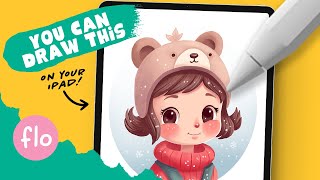You Can Draw This Winter Girl Character in PROCREATE - Step by Step Procreate Tutorial