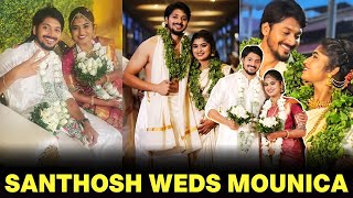 Ranjani Serial Actor Santhosh Weds Kanaakanum Kalangal Actress Mounica | Santhosh Mounica Wedding