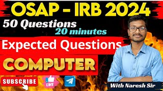 OSAP/IRB 2024-25# computer1 || Most Expected Questions #odishapolice#ossc#osap#irb#||Top 50 MCQ's