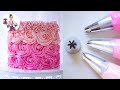 Wilton Tip 1M Pink Ombre Rosettes Cake | Swiss Meringue Buttercream