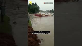 Assam Floods | Structure Washed Away by Water as Flood Situation Worsens