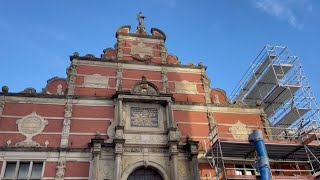 Workers repair Copenhagen's historic former stock exchange after fire