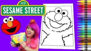 Coloring Elmo Sesame Street Coloring Book Page Crayola Crayons | KiMMi THE CLOWN