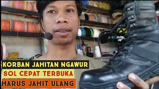 CARA MENJAHIT SOL SEPATU PDL SAFETY