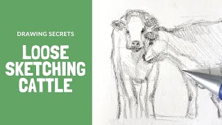 How To Loosely Sketch CATTLE in Pencil | Drawing Secrets