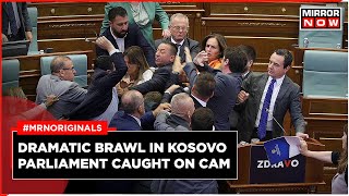 Kosovo Parliament Fight: Huge Brawl Erupts As Opposition Lawmaker Threw Water On PM Albin Kurti