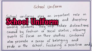 Importance of school uniform | why school uniforms are important | uniforms | Nifty's English