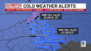 Unusually cold weather in Charlotte, chance for snow flurries prompts First Alert Weather Day