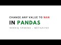 How to change any value to NaN value in pandas