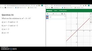 Find solutions of quadratics using Desmos Calculator