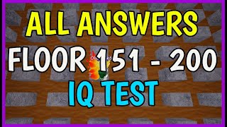 Roblox IQ TEST ALL ANSWERS [ Floor 151 - Floor 200 ]