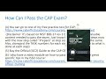 how can i pass the cap exam