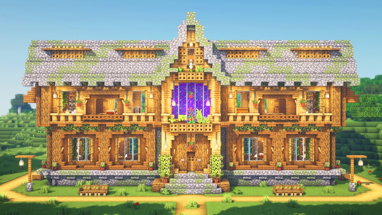 Wooden Mansion Minecraft House Minecraft Best Modern House Builds