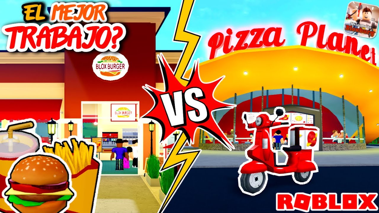 CUÁL ES EL MEJOR TRABAJO? 🤨 *Blox Burger Vs Pizza Planet* 🥊 | Bloxburg ...