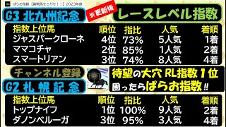 札幌記念 北九州記念【レースレベル指数】2023年度 ぱらお指数 競馬予想