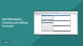 RapidManual Tutorial. How to create and edit formulas.
