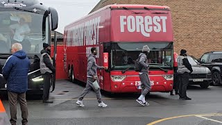 TOTTENHAM: The Squad Arriving at The City Ground: Nottingham Forest v Tottenham