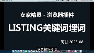 卖家精灵浏览器插件亚马逊Listing生成关键词埋词-阿甘