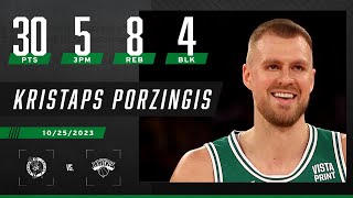 Kristaps Porzingis scores 30 PTS in Celtics debut against Knicks | NBA on ESPN