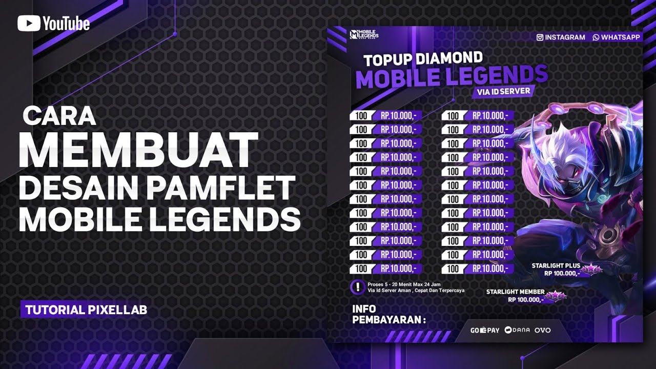 CARA MEMBUAT DESAIN PAMFLET MOBILE LEGENDS KEREN SIMPEL MENGGUNAKAN ...