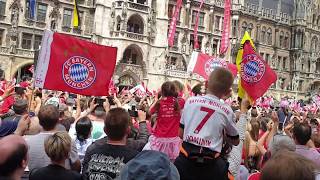 #FCBayern #celebration FC Bayern Munich  celebrate double at Marienplatz Munich Germany 2019