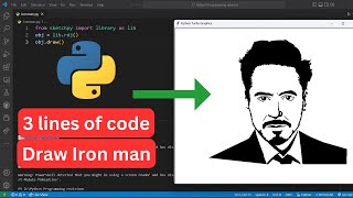 Draw Iron Man Face using 3 lines of Python Code | Avengers | Marvel | Sketchpy in Python | #python