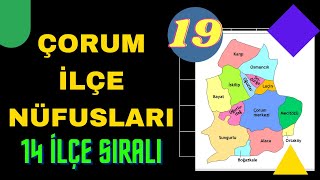 Çorum İlçe Nüfusları - Sıralı Liste - Çorum Nüfusu Ne Kadar?