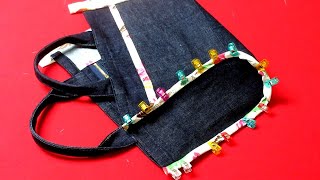 DIY안감 없는 바인딩 토트백/Old Denim / Binding Tote Bag  