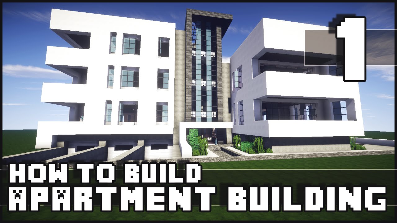 Minecraft How To Build Modern Apartment Building Part 1 Youtube