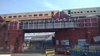 Train over bridge, SDAH WAP7 departs #Dakshineswar