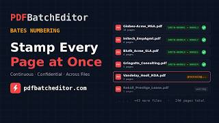 Batch Bates Numbering for Legal PDFs — PDF Batch Editor Tutorial