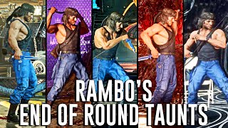 Mortal Kombat 11: All Unlockable Rambo End of Round Taunts