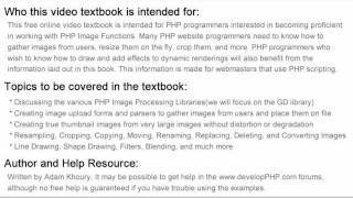 01. PHP Image Processing - PHP Video Textbook Tutorial Introduction