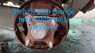 how to change brake shoe bajaj maxima z...