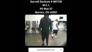 Prison Pen Pal - Darrell Durham # 967120, OH