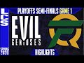 EG vs FLY Highlights Game 1 | LCS Spring 2020 Playoffs Semi-finals | Evil Geniuses vs FlyQuest G1