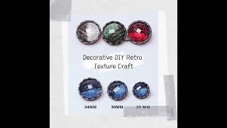 Gemstone Style Buttons Silver/Red/Green/Blue Beads Decorative DIY Craft Handmade Sewing Accessories