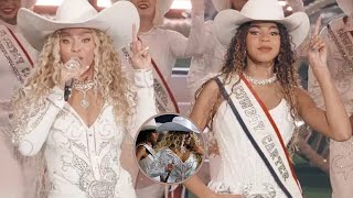 Beyoncé Brings Blue Ivy Out During Debut 'Cowboy Carter' Performance at Ravens-Texans Halftime Show