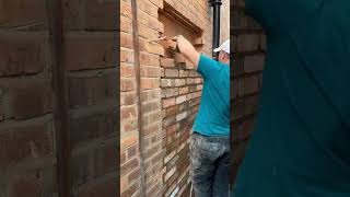 Bricking up a doorway the right way 🧱#brickwork #brickup #builder #brickingit