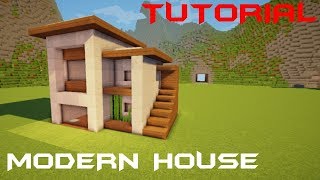 Minecraft: How to Build a Small Modern House Tutorial + Interior (#19)