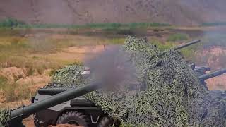 Russian Army - 2S9 Nona self propelled mortar live fire exercises