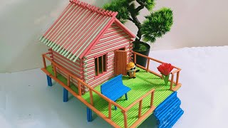 How To Make A Paper House | Beautiful Easy Paper House | DIY Mini Log Cabin | Paper Crafts