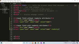 Web Design & Development- HTML- Readonly Attribute