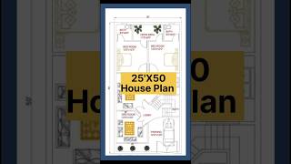 25' X 50' House Plan | 25 by 50 Home Plan | 1250 sqft house with 2bhk car Parking #viral