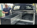 trek4x4 single drawer and 1 2 tray slide fitted to nissan navara np300 aussie made